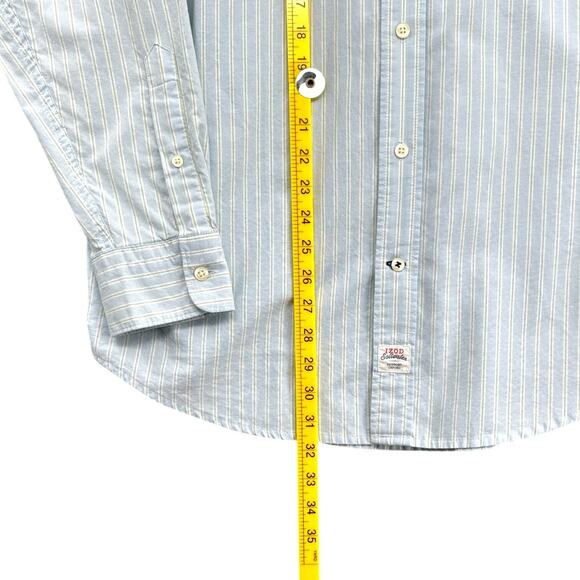 IZOD Saltwater Newport Oxford Striped Long Sleeve Button Down Shirt Mens Medium - Picture 6 of 6